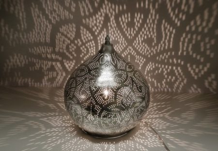 Oosterse filigrain tafellamp | Zilver | Marokkaanse lamp | Arabische lampen | Oosters interieur