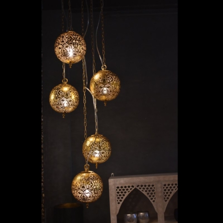 Oosterse hanglamp | Filigrain | Vintage goud | Oosterse lampen scherpste prijzen