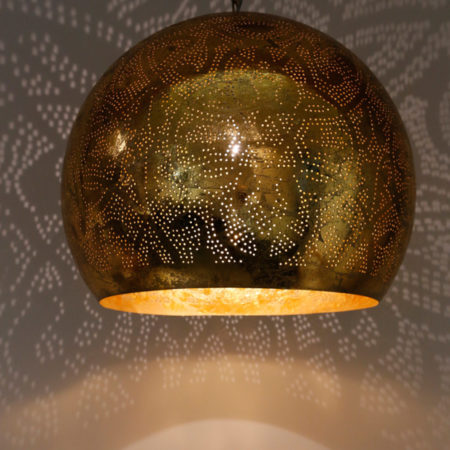 Oosterse hanglamp | Filigrain | Vintage goud | Oosterse lampen | Metalen lamp | Arabische lamp | Marokkaanse verlichting | Oosters interieur