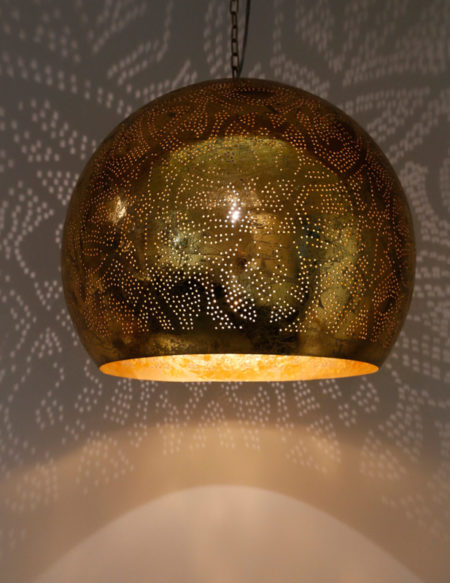 Oosterse hanglamp | Filigrain | Vintage goud | Oosterse lampen | Metalen lamp | Arabische lamp | Marokkaanse verlichting | Oosters interieur