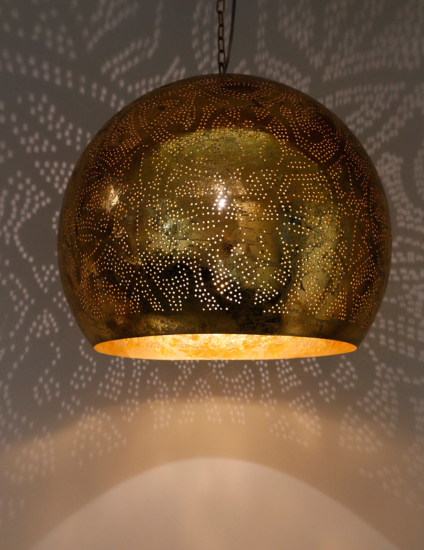 telex Onderdrukker lexicon Oosterse hanglamp met luxe gouden filigrain design | Oosterse lampen