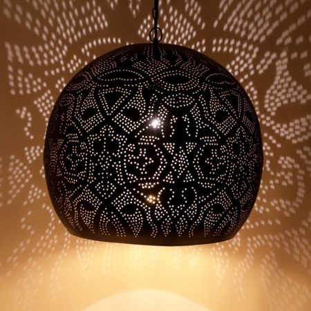 Oosterse hanglamp | Filigrain | Arabische lamp | Marokkaanse verlichting | Gaatjes lamp | Oosterse lampen | Zwart/goud | Gratis bezorgd
