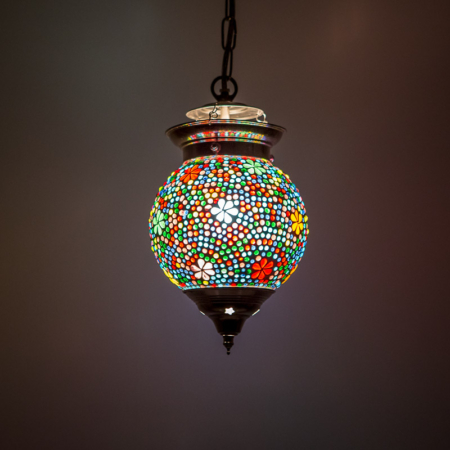 Oosterse hanglamp bloemen mozaiek