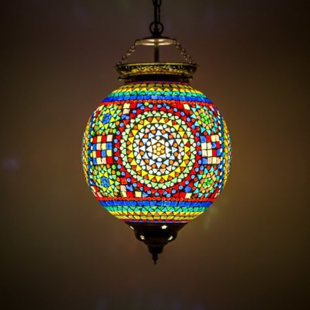 mozaiek hanglamp traditioneel | Oosterse hanglamp | Multi colour | Tuin verlichting | Oosters interieur