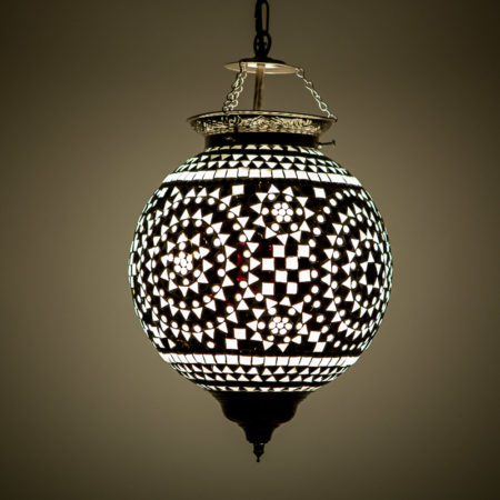 mozaiek hanglamp | Oosterse lamp | Zwart/wit | Marokkaanse lampen | Oosters interieur