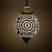 Oosterse lamp mozaïek zwart wit Oosterse lampen Marokkaanse verlichting Arabische sfeerlamp