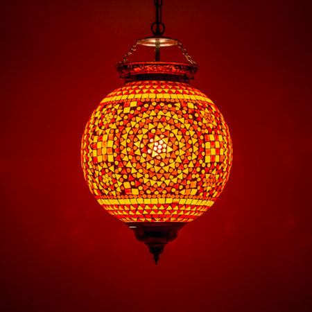 Oosterse lamp | Hanglamp | Mozaiek | Rood oranje
