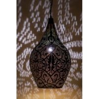 Oosterse lamp | Marokkaanse lampen | Arabische hanglamp | Filigrain | Zwart vintage goud | Metaal | Oosterse lampen