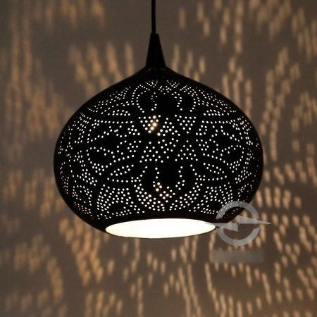 Oosterse lamp | Arabische hanglamp | Marokkaanse lamp | Oosterse lampen | zwart zilver | Sfeerverlichting