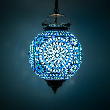 Oosterse lamp | Marokkaanse hanglampen | Mozaïek | Blauw | Sfeerverlichting | Oosters interieur