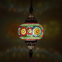 Mozaiek hanglamp pompoen | Oosterse lamp | Lantaarn | Multi colour | Arabische lampen