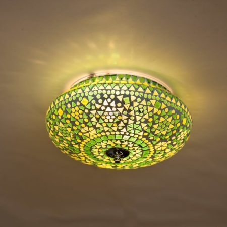 Oosterse plafonniere | Oosterse lamp | Mozaiek | Groen | Oosterse lampen