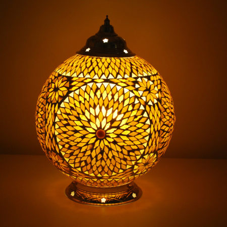 Oosterse tafellamp met bruin beige glasmozaiek Arabische tafellampen ruime collectie Oosterse lampen online Marokkaanse lamp