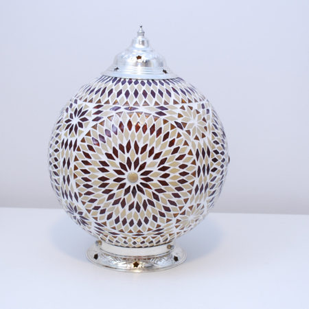 Oosterse tafellamp turks design glasmozaïek bruin beige Oosterse lampen online Arabisch interieur scherpe prijzen