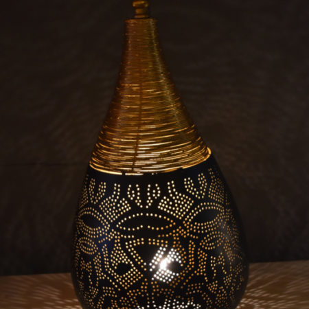 Oosterse tafellamp filigrain | Zwart | Goud | Marokkaanse lampen | Beste prijzen | Gratis bezorgd