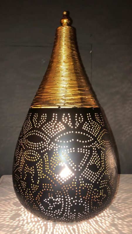 Oosterse tafellamp | Marokkaanse lamp | Filigrain | Vintage zwart goud | Beste prijzen online