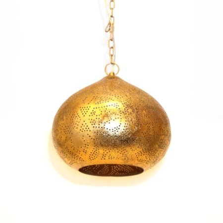 oosterse-hanglamp-filigrain-stijl-pompoen-goud | Industriële hanglamp