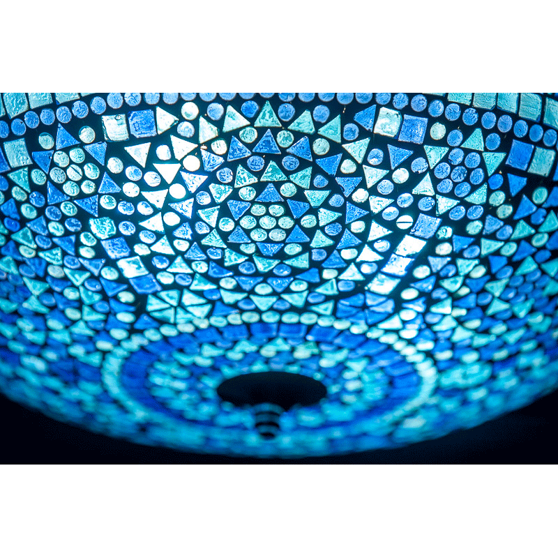 Blauwe|mozaïek|lamp|Indian|Designs|Oostersesfeer