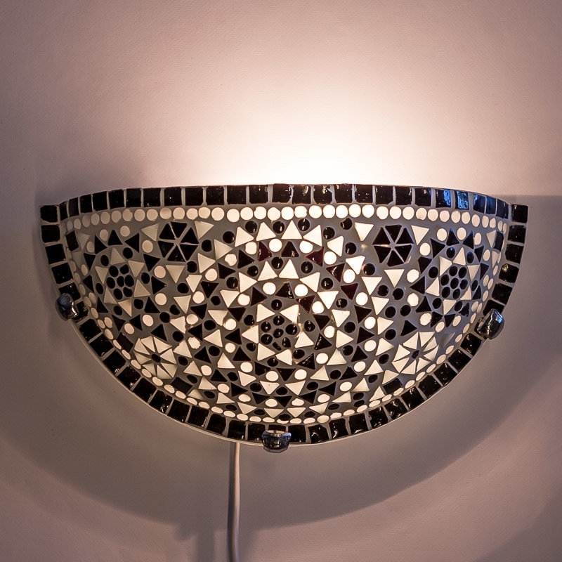 mozaiek|wandlampen|oosterse|stijl|zwart|wit|Amstelveen